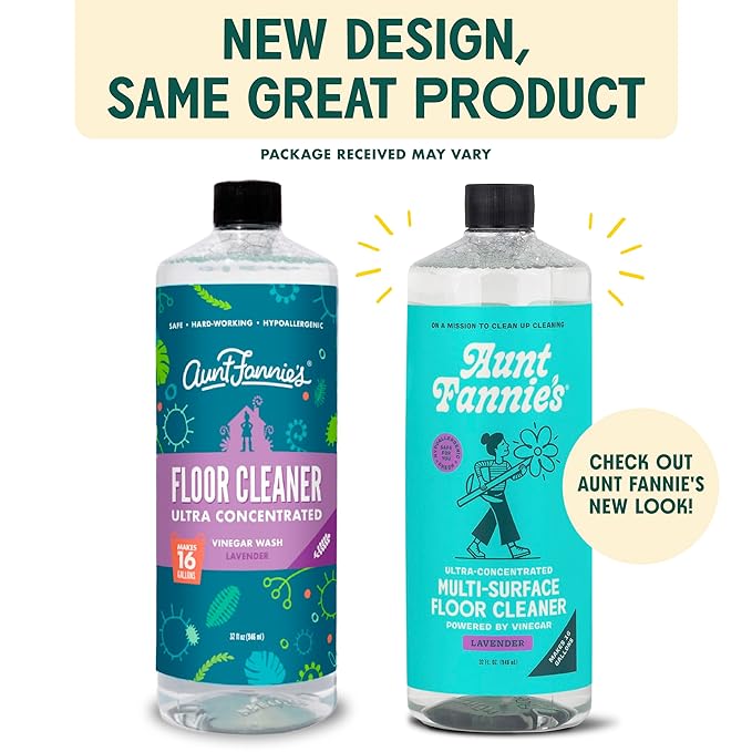 Aunt Fannie's Bundle: Floor Cleaner Vinegar Wash (Lavender) + Hardwood Floor Cleaner (Lemon)