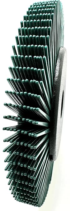 Radial Bristle Brush, 6 in x 1/2 in x 1 in 50 Grit (Green) with Adapter (Pack of 1)