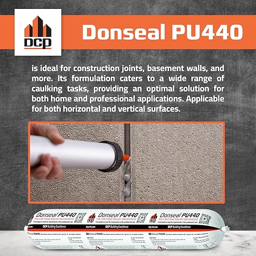 DCP Donseal PU440 Polyurethane Sealant for Concrete, Sidewalk 1 Pack – Expansion Joint Filler, Non-Sag Caulk for Foundation, Walls, Sausage, 20.2 fl oz – Grey