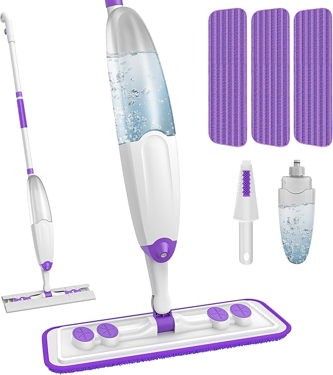 TINA&TONY Spray Mop for Floor Cleaning: Wet Dry Mop with Microfiber Washable Reusable Pads for Household Kitchen Hardwood Vinyl Floors