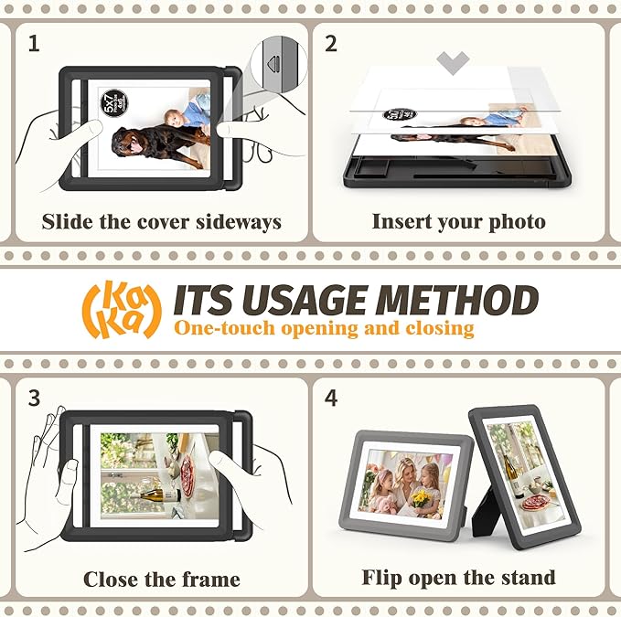 2-Pack 5x7 Picture Frame or 4x6 with Mat – Shatterproof Plastic Photo Frame for Family, Nursery, and Playroom, Wall & Tabletop Picture Frames for Home, Office, Safe & Lightweight Design in Cloud Gray