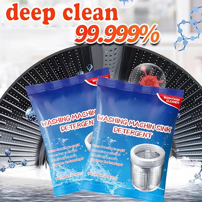 ATHNO Powerful Stain Remover Washer Tank Cleaner,Powder Washing Machine Cleaner,Top Load and Front Load Washers,Descaler for Drum,Tub & All Internal Parts (8PCS)