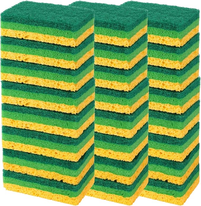 Sponges Kitchen,Non-Scratch Dish Sponge,Biodegradable Sponges for Dishes,The Most Suitable for Cleaning Kitchen Tableware and pots - 24 Pack