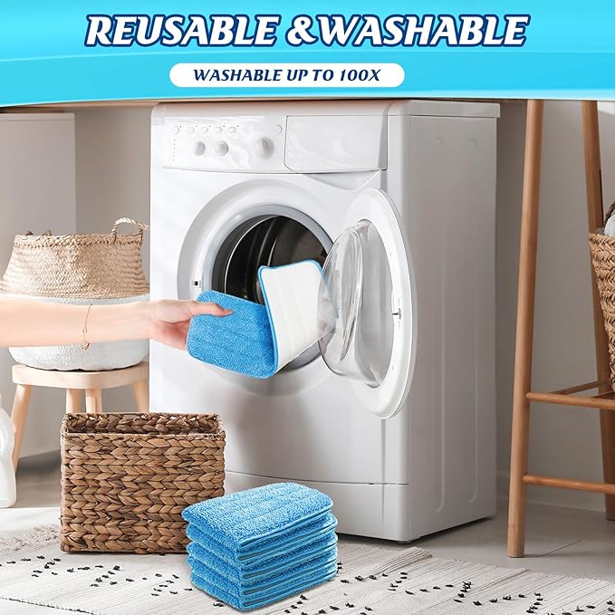 Gandeer 80 Pack Microfiber Mop Pads Machine Washable Cleaning Flat Mop Head Replacement Reusable Household Pads for Hardwood and Hard Surface Floor Cleaning and Scrubbing