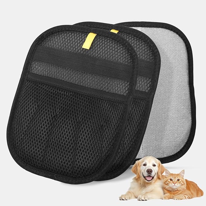 GASRONS 2Pcs Magic Brush Pet Hair Remover, Five-Finger Electrostatic Cat & Dog Hair Removal Gloves for Furniture, Couch, Carpet, Bedding, Reusable Cleaning and Grooming Mitts
