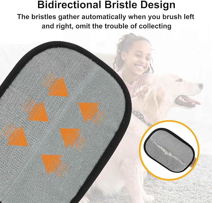 GLIDESMOOTH Pet Hair Remover Gloves, Advanced Static-Adhesive Pet Hair Removal Gloves, Reusable Cat Dog Hair Remover Mitt, Pet Grooming Glove for Shedding, 2 PCS