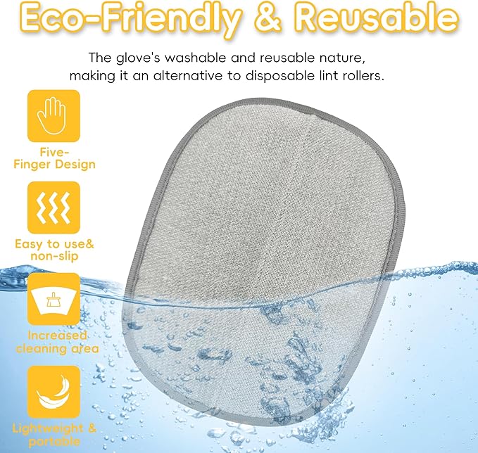 YOSEPATI Pet Hair Removal Glove, Five-Finger Magic Brush Electrostatic Mitt 2 PCs, Pet Hair Remover Tool for Dog & Cat, Reusable Pet Hair Gloves Pet Grooming Needs, Fur Remover for Couch & Clothing