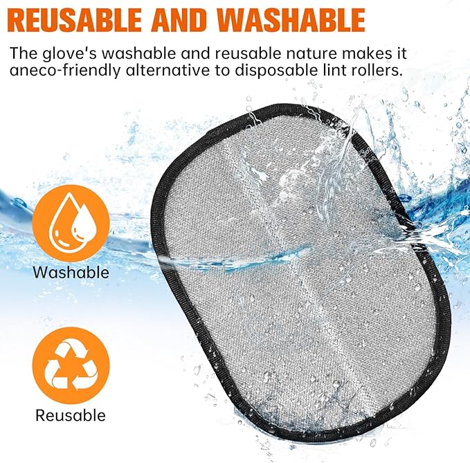 Zehrai Pet Hair Removal Glove for Cats & Dogs, Newly Upgraded Electrostatic Pet Hair Gloves, 2 Pack Reusable Pet Hair Remover Tool for Laundry, Couch, Carpet, Car Seat