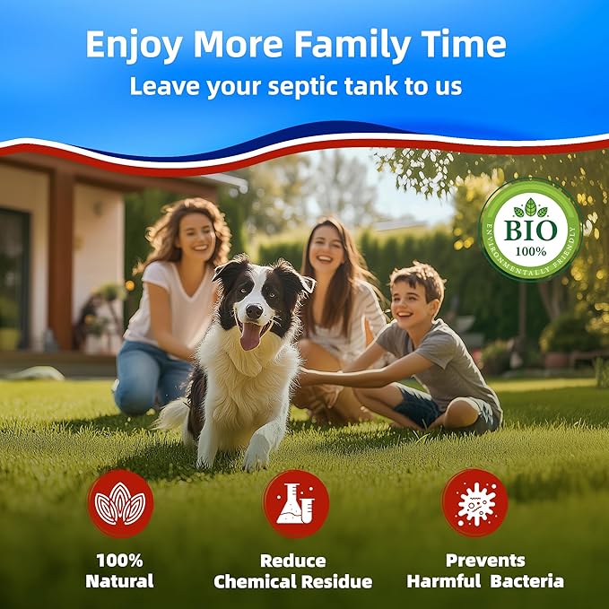 Dr.Raifya's Septic Tank Treatment Pods - 24 Pcs for 2-Year Supply | Beneficial Bacteria & Enzymes Formula Ultra Concentrated for Clog Prevention & Odor Elimination | Suitable for All Septic Systems