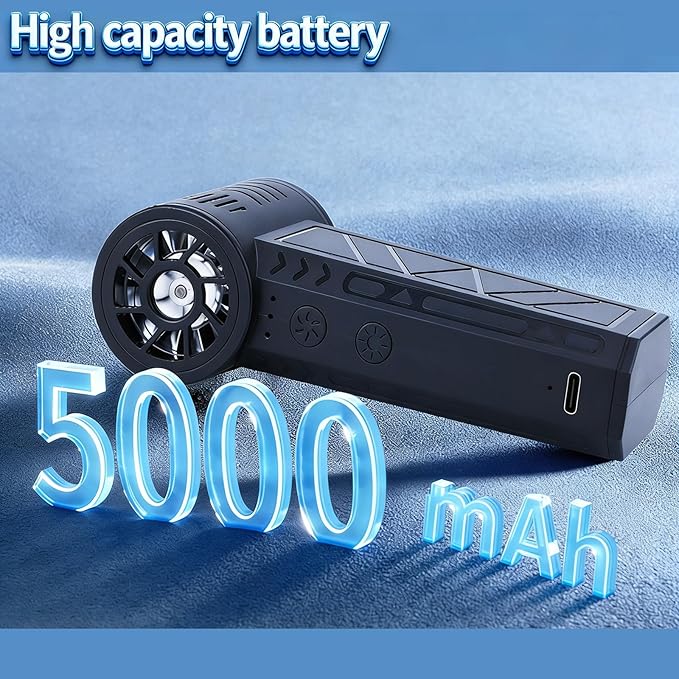 120,000RPM Cordless Air Duster with LED Light, 3-Speed Electric Air Blower & Handheld Flashlight, Rechargeable Dust Blower for PC, Keyboard, Car, Home Dark Area Cleaning