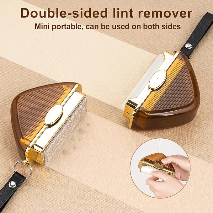 Washable Gel Lint Rolle,Lint Brush,2-Sided and Reusable, No Need Lint Roller Refill. Portable Dog Cat Pet Hair Remover for Clothe,Laundries, Sticky Cleaner, Dust Fuzz Fur. (Orange)