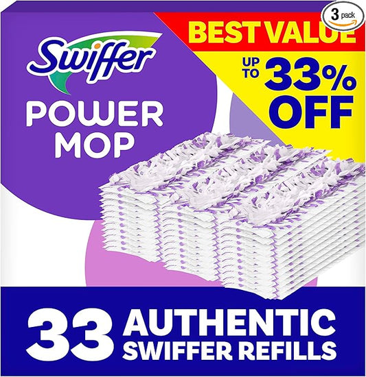 Swiffer PowerMop Multi-Surface Mopping Pad Refills, Made by Swiffer, for Floor Cleaning, 33ct