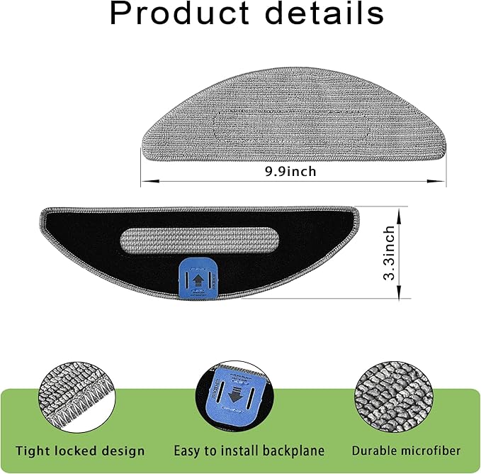 E-HAO Vacuum Replacement Parts for iRobot Roomba Combo i3, i3+, i5, i5+, i8, i8+, j5, j5+ models, 1 set Rubber Roller, 3 Reusable Mopping Pads, 3 HEPA Filters and 3 Edge-Sweeping Brushes