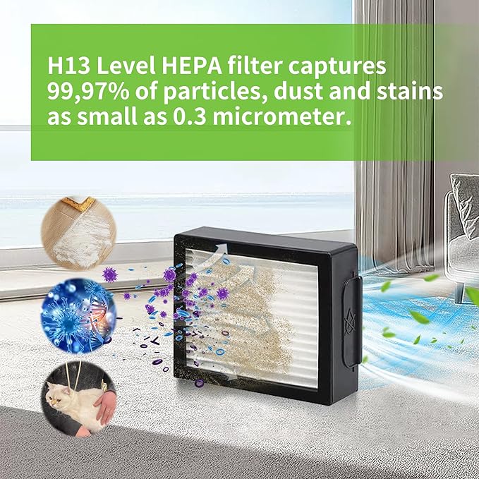 2 Set of Roller Brush & 10 Filters & 4 Mop Pads & 10 Side Brushes Replacement Parts Accessories Compatible with iRobot Roomba Combo J7+, Combo J9+,Combo 10 MAX Robot Vacuum Cleaner