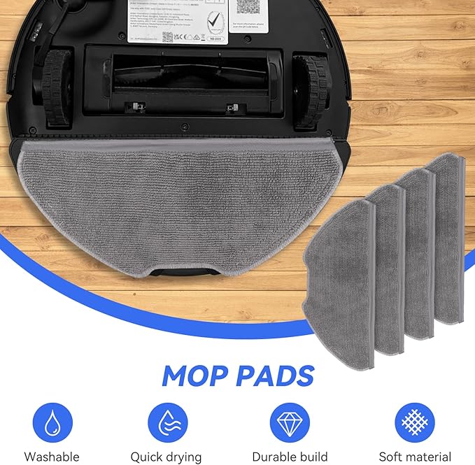 Replacement Parts for Eufy X8 Pro: Compatible with Eufy X8 Pro Series Robot Vacuum Cleaner - 1 Main Brushes,1 Brush, 4 Hybrid Accessory Filters, 6 Side Brushes,4 Mop Pads, 6 Vacuum Bags（22 Pcs）