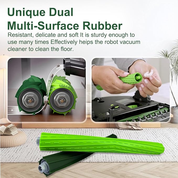 4 Set s9 Main Rubber Brush Replacement Accessories for iRobot Roomba s9 (9150) s9+ s9 Plus (9550) s Series Vacuum Cleaner