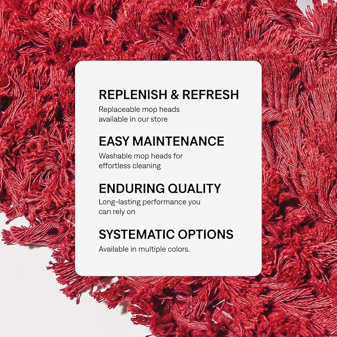 Tidy Tools Commercial Dust Mop Replacement Head – 36 x 5 in. Cotton Nylon Reusable Mop Head – Industrial Dust Mop Refill for Floor Cleaning & Janitorial Supplies, Red