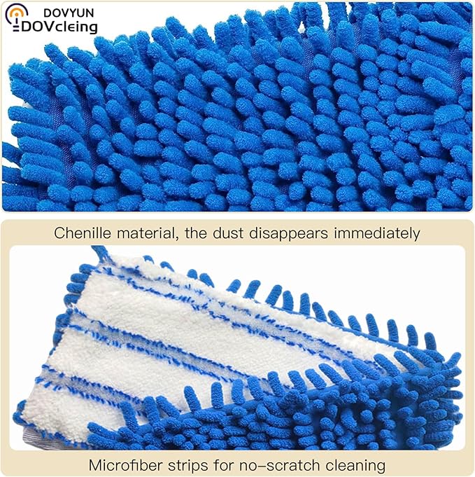 Dovcleing 2 Pack Microfiber Mop Refills Compatible with O-Cedar Dual-Action Flip Mop Resuable Replacement Mop Heads for Dry & Wet Use