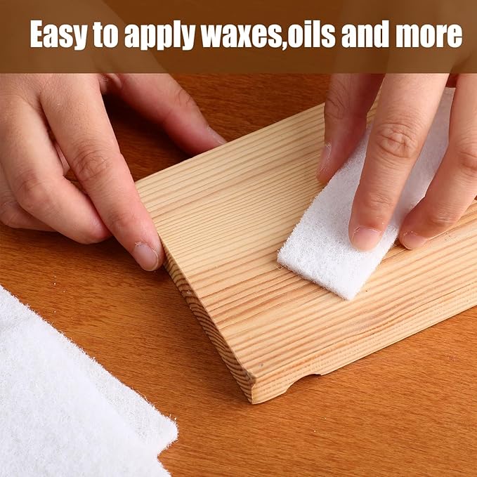 Hoolerry 40 Pcs White Scrub Pads Light Duty Scouring Non Woven Pad Non Scratch Abrasive Hand Multipurpose Scouring Sponge Multi Surface Scrubber Pads for Cleaning Polishing Home (4.5 x 10 Inch)