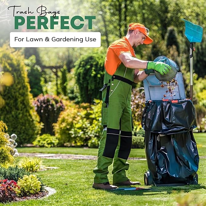 95 Gallon Heavy Duty Trash Bags | 25 Bags w/Ties | Super Large Garbage bags | 1.5 MIL Thickness for Yard, Home and Office Cleanup Disposal - TrashMaster (25)