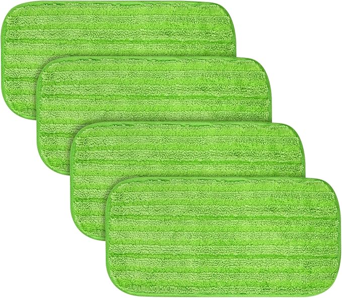 Reusable Mop Pads for Swiffer Sweeper Mops Microfiber Mop Floor Pad Refills Compatible with Sweeper Washable Mop Head Pads Replacements for Multi Surface Dry & Wet Floor Cleaning, 4 Pack