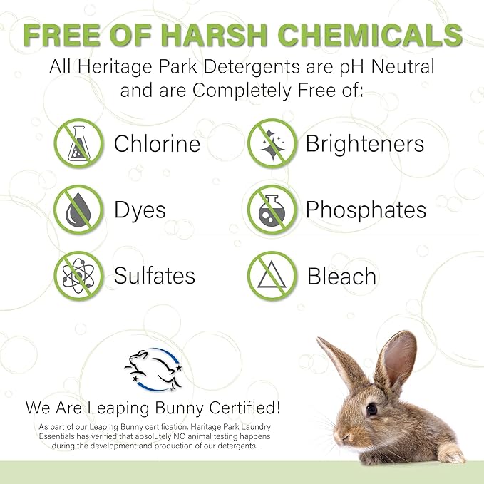 Heritage Park Luxury Laundry Detergent | Dermatologist Tested Plant based Natural & Enzyme Laundry Detergent | Sensitive Skin Friendly - Lavender Mist (64 fl oz Refill)