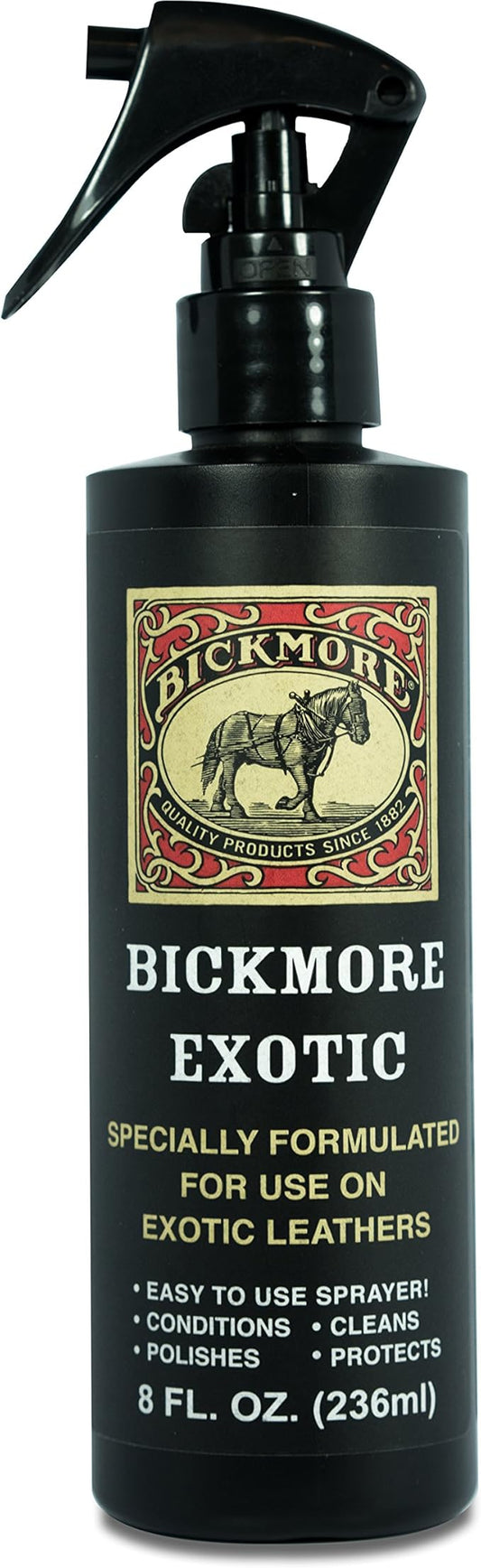 Bickmore Exotic 8oz - Specially Formulated Leather Spray Used to Clean Condition Polish and Protect Exotic Leathers & Reptile Skins