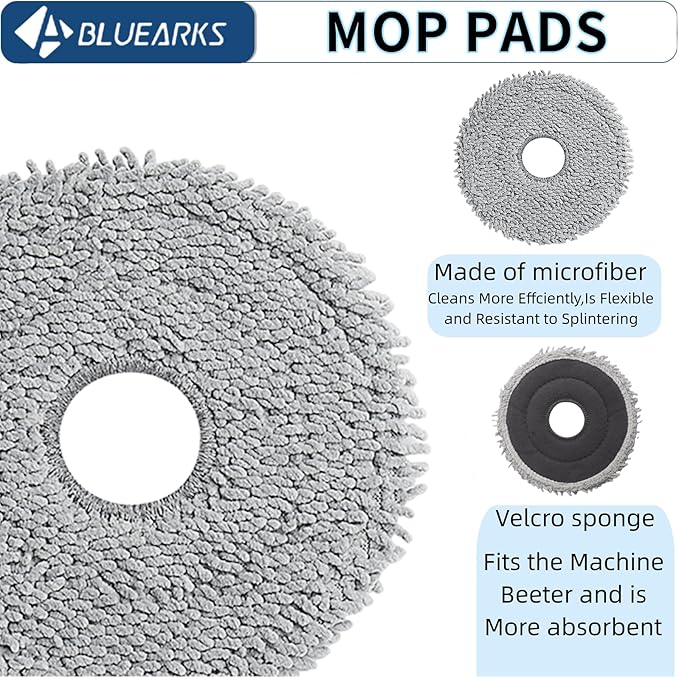 Bluearks 23Pcs Replacement Parts for Dreame L10S Ultra/Dreame L10s Ultra【Not for L10s Pro Ultra Heat】 Vacuum Cleaner Accessories Kit,1 Main Brush,4 HEPA Filters,6 Mop Pads,6 Dust Bags,6 Side Brushes