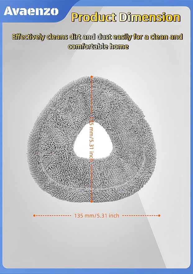 Avaenzo 6 Pack Replacement Mop Pads Compatible with Narwal Freo X Z Ultra Z10 Freo Pro J3 J4 YJCC012 YJCC015 Ultra-fine Resuable Mop Cloth Robot Vacuum Cleaner Accessories, Grey