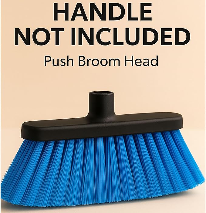 Healing Atlas Aria Blue Broom Head – 13” Sweeping Surface – Heavy-Duty Soft Bristles with Flagged Magnetic Effect – Universal Thread – Recycled PP – Deep Indoor/Outdoor Sweeper(Blue, ARIA)