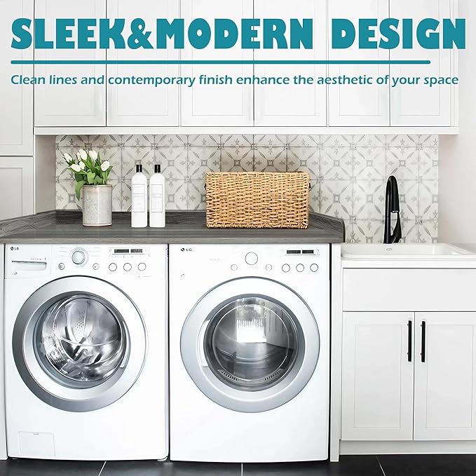 Royxen Laundry Countertop Solid Wood, Countertop for All Front-loaded Washing Machine and Dryer, Extra Room for Laundry Room, Eucalyptus
