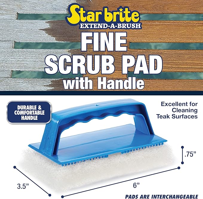 STAR BRITE Scrub Pad with Detachable Handle - Fine, Medium & Coarse; Choose from 3 Different Textures
