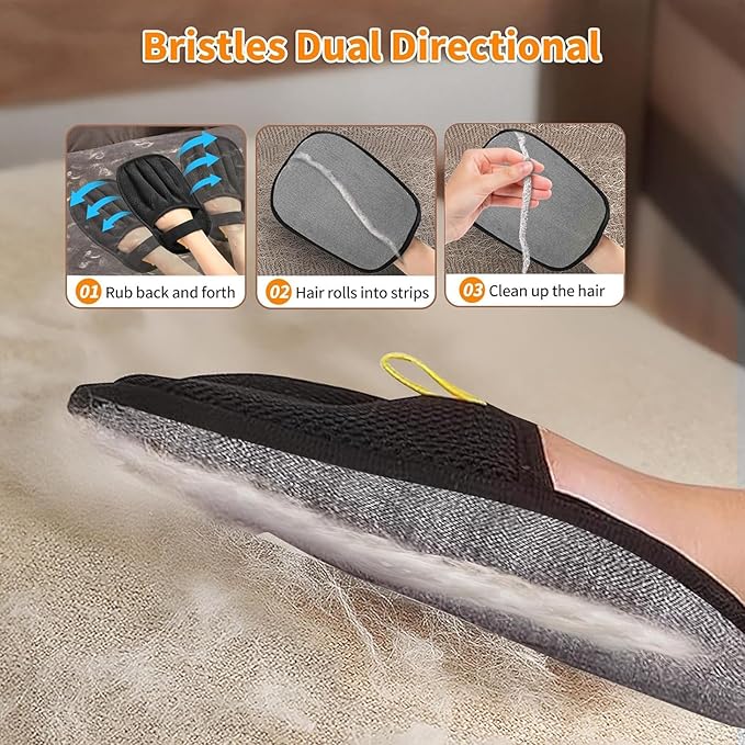 Mejreiik Pet Hair Removal Glove,Magic Brush Pet Hair,Five-Finger Electrostatic pet Hair Remover Glove,Laundry/Couch/Carpet/Car Seat for 2025 New Reusable Magic Brush Cat & Dog Remover Tool(2 Pcs)