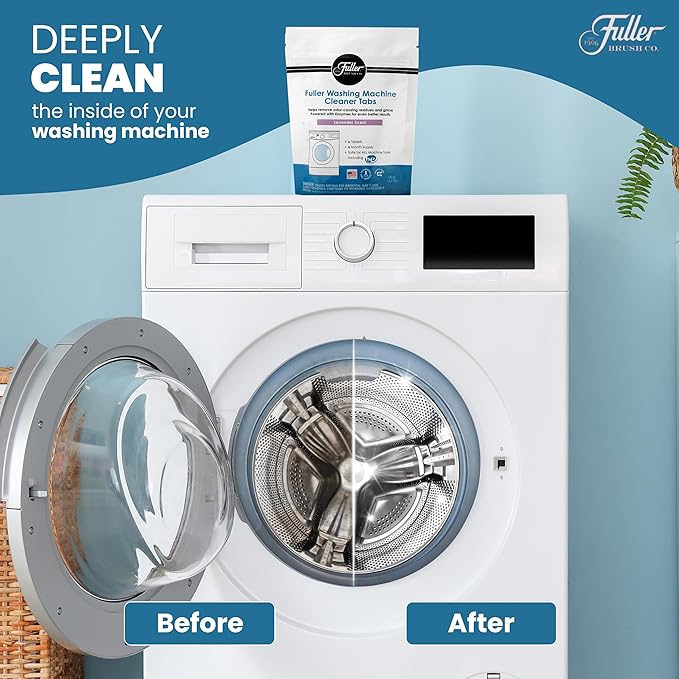 Fuller Washing Machine Cleaner Tablets – Washer Cleaner for Front Load, Top Load - Removes Odor, Dirt, Grime, Lavender Scent, Septic Safe (Pack of 4)