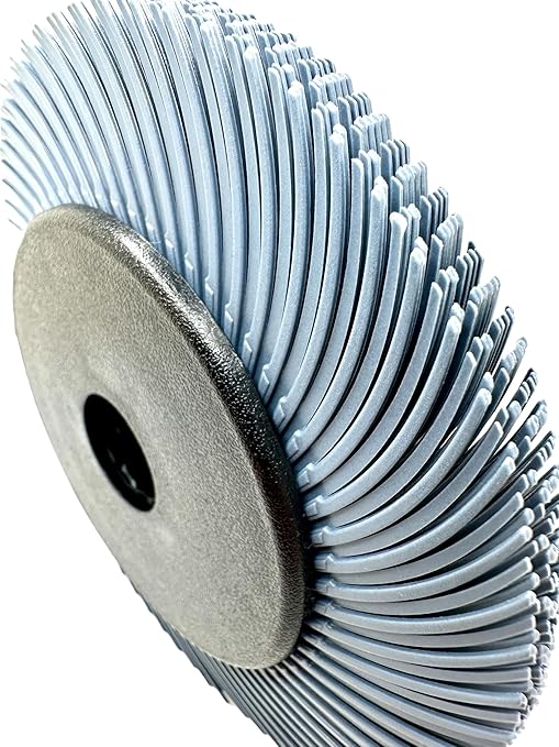 Radial Bristle Brush, 6 in x 1/2 in x 1 in 400 Grit (Blue) with Adapter, Type C Curved Bristle (Pack of 1)