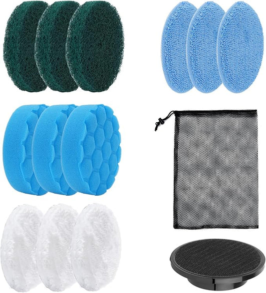 Electric Spin Scrubber Brush Heads Set, 12 Pack Replaceable Brush Heads for Cordless Power Scrubber, for Household Cleaning Brushes Kitchen Bathroom Floor Tile Car