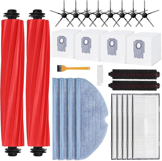 Geborn Accessories for Roborock S7 MaxV Ultra / S7 Pro Ultra Vacuum Cleaner - Replacement Parts Inc. 2 Roller Brush, 2 Self-Cleaning Brush, 5 Filters, 8 Side Brushes, 4 Mopping Cloths, 4 Dust Bags