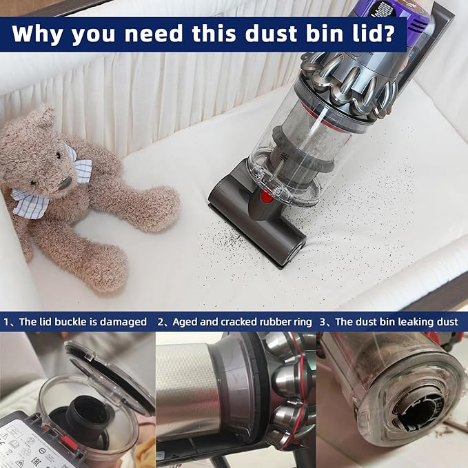 Dust Bin Lid Replacement for Dyson V7 V8 SV10 SV11 Vacuum Cleaner, Dust Bucket Accessaries (for Bin Lid V7 V8 SV10 SV11)
