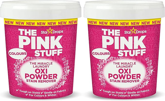 Stardrops The Pink Stuff Miracle Laundry Oxi Powder Stain Remover – Color-Safe Formula, Tough on Stains, Gentle on Fabrics (2-Pack)