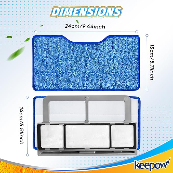 KEEPOW Reusable Mop Pads Refills Compatible with Shark VACMOP VM252 VM200 VC205 VM250 VM190 Cordless Hard Floor Vacuum Mop, Reusable VMP30 Compatible with VACMOP Replacement Pads, 4+2+1 Pack