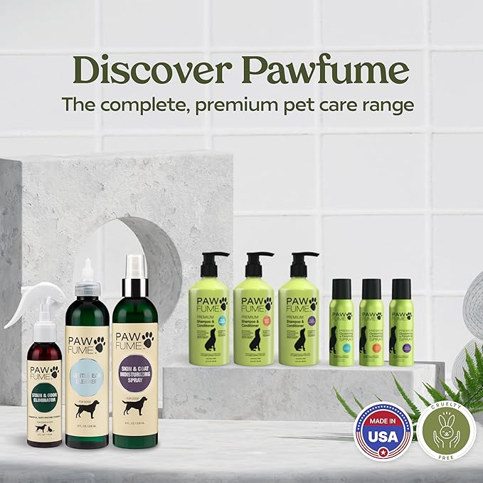 PAWFUME Stain & Pet Urine Odor Eliminator, 4-Pack – Removes Impurities in Seconds – Enzymatic Formula, Quick-Dry Action, & Eco-Friendly Ingredients – Upholstery, Fabrics, and Carpet Cleaner Spray