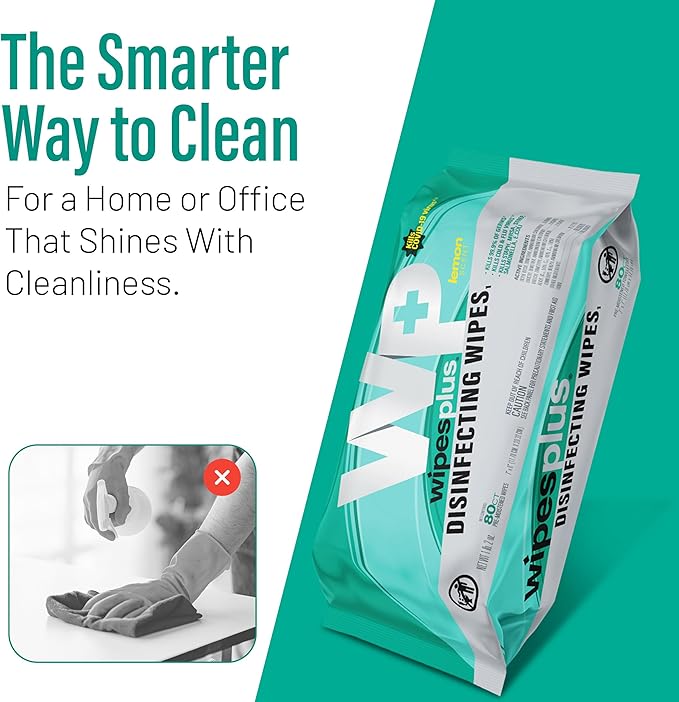 WIPESPLUS Countertop Wipes Table Wipes, Wet Wipes, 960 Count, (12 Packs of 80)