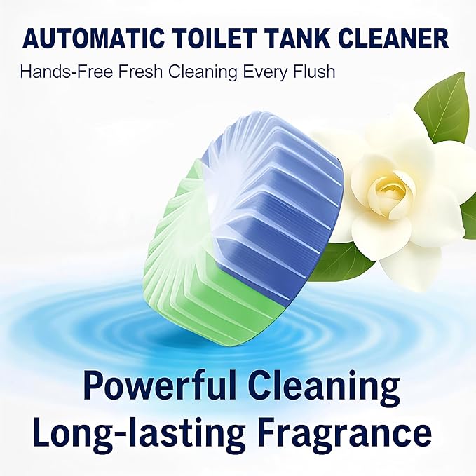 KELITE Automatic Toilet Bowl Cleaner Tablets, 10 Pack Long-Lasting Toilet Tank Cleaner for Bathroom, Blue Water Freshener, Prevents Stains & Odor, Safe for All Toilets (1, 10 Pack (Green+Blue))