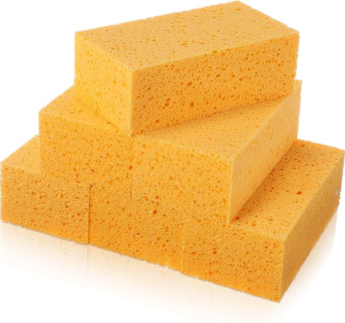 Mimorou 6 Pcs Large Sponge Bulk 7.9 x 3.9 x 2.4 Inch Grouting Car Washing Sponge for Thick Cleaning and Dish Washing