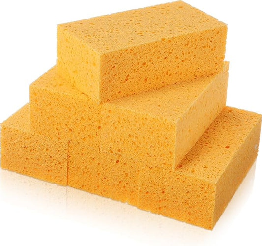 Mimorou 6 Pcs Large Sponge Bulk 7.9 x 3.9 x 2.4 Inch Grouting Car Washing Sponge for Thick Cleaning and Dish Washing