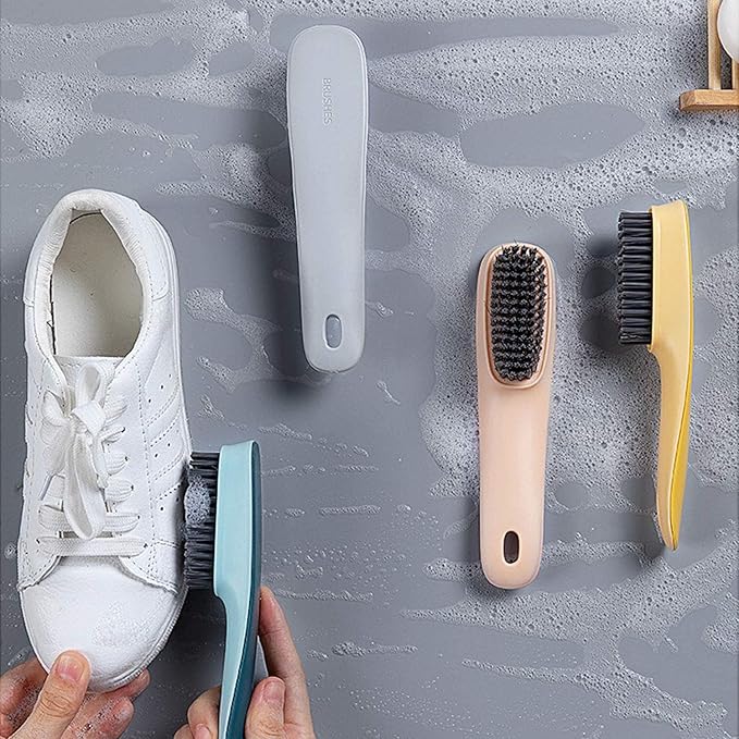 Cleaning Brush Household Small Laundry Brush for Soft Bristle Scrub Clothes Shoe Underwear Fabric Hand Cleaning Brush (Gray)