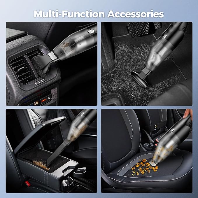 Antaha Handheld Vacuum Cordless -Car Vacuum Portable Cordless Cleaner Powerful Suction,1.2lbs Lightweight, Type-C Charge, Multiple Accessories, Portable Hand Vacuum for Home, Pet and Car