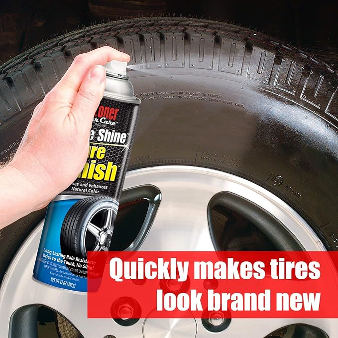 Stoner Car Care 91044 Original More Shine Tire Finish – Tire Shine Spray for a Deep Matte Black Finish with Long-Lasting Rain-Resistant Protection, Non-Greasy No Sling – 12 oz