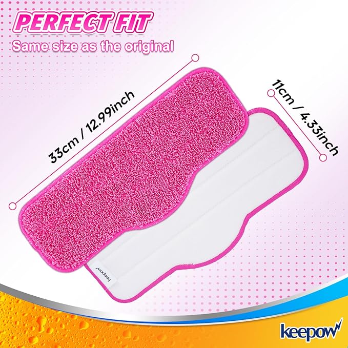 KEEPOW 10 Pack Microfiber Steam Mop Pads Compatible with Schenley Steam Mop Cleaner, Washable and Reusable Replacement Mop Pads Accessoriess Fit for Steam Mop SLFCSM064 & SLFCSM063