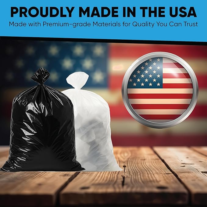 55-60 Gallon Clear Trash Bags | 50 Count | Large Clear Plastic Bags for Recycling, Garbage, and Commercial Use – Fits 55 Gallon and 60 Gallon Trash Cans